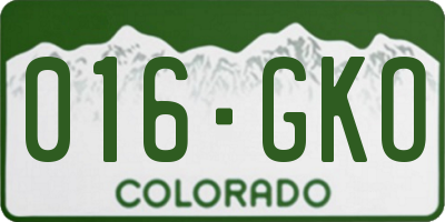 CO license plate 016GKO