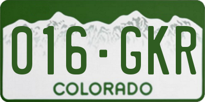 CO license plate 016GKR