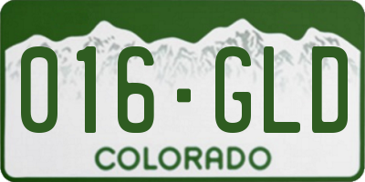 CO license plate 016GLD