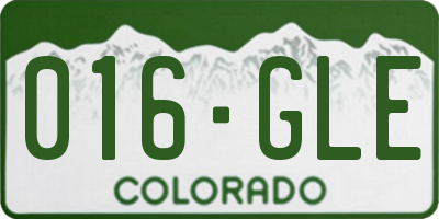 CO license plate 016GLE