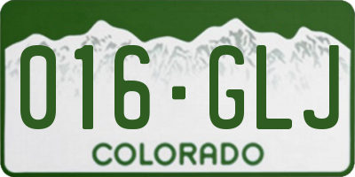 CO license plate 016GLJ
