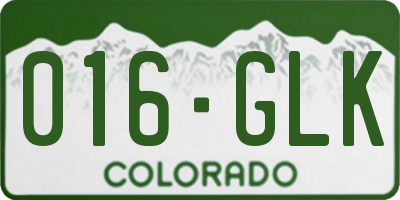 CO license plate 016GLK