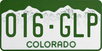 CO license plate 016GLP