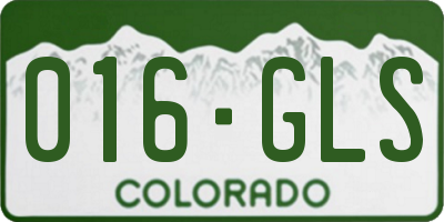 CO license plate 016GLS