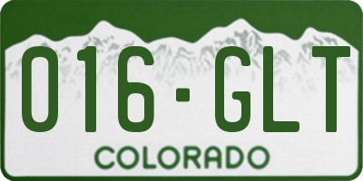 CO license plate 016GLT