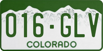 CO license plate 016GLV