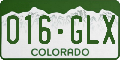 CO license plate 016GLX
