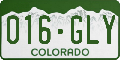 CO license plate 016GLY