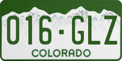CO license plate 016GLZ