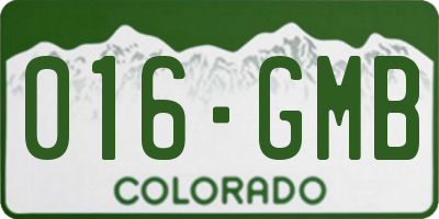 CO license plate 016GMB