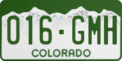 CO license plate 016GMH