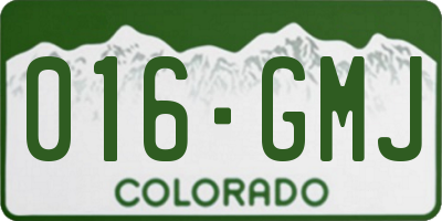 CO license plate 016GMJ