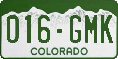 CO license plate 016GMK