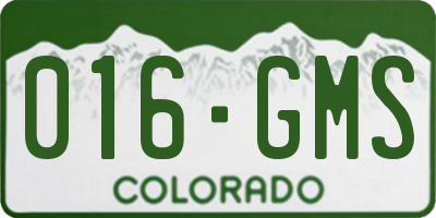 CO license plate 016GMS
