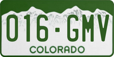 CO license plate 016GMV