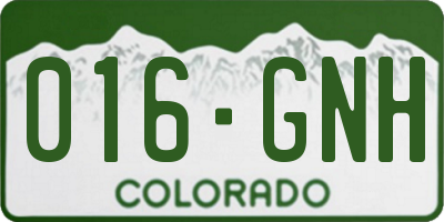 CO license plate 016GNH