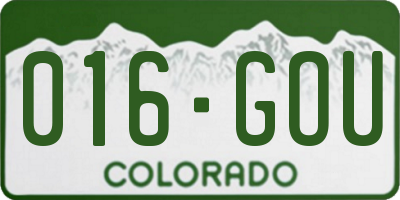 CO license plate 016GOU
