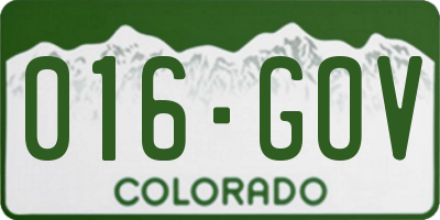 CO license plate 016GOV