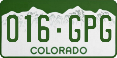 CO license plate 016GPG