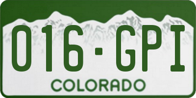 CO license plate 016GPI