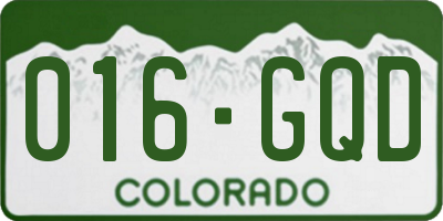 CO license plate 016GQD