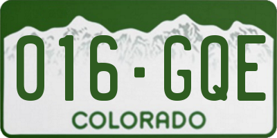 CO license plate 016GQE