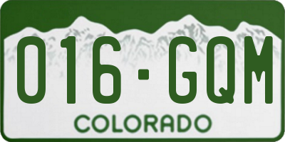 CO license plate 016GQM