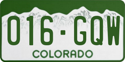 CO license plate 016GQW