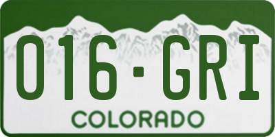 CO license plate 016GRI