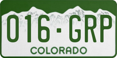 CO license plate 016GRP