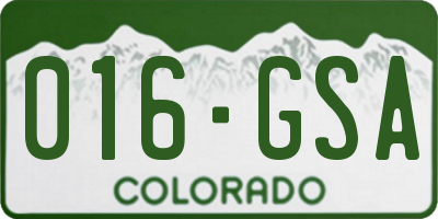 CO license plate 016GSA