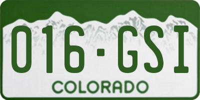 CO license plate 016GSI