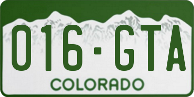 CO license plate 016GTA