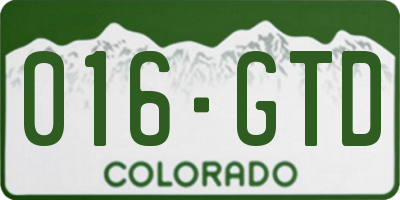 CO license plate 016GTD