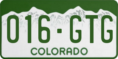 CO license plate 016GTG
