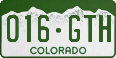 CO license plate 016GTH