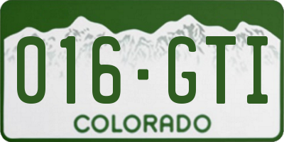 CO license plate 016GTI