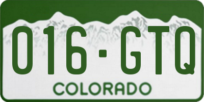 CO license plate 016GTQ