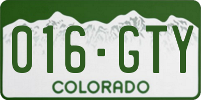 CO license plate 016GTY