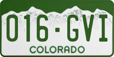 CO license plate 016GVI