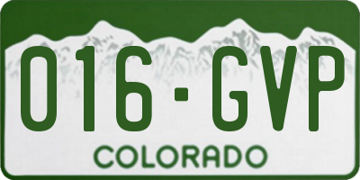 CO license plate 016GVP