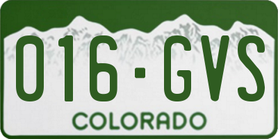 CO license plate 016GVS