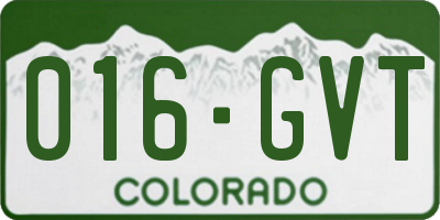 CO license plate 016GVT