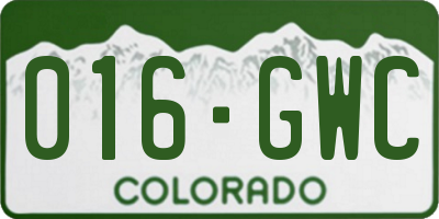 CO license plate 016GWC