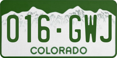 CO license plate 016GWJ