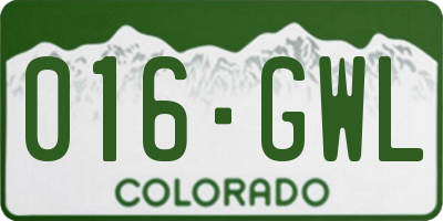 CO license plate 016GWL