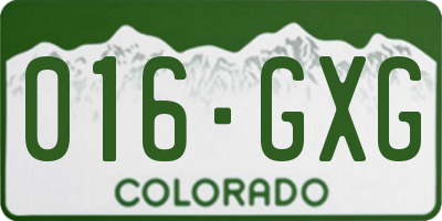 CO license plate 016GXG