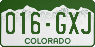 CO license plate 016GXJ