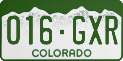 CO license plate 016GXR