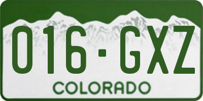 CO license plate 016GXZ